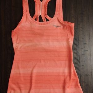 Orange running tank by Saucony
